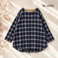 【ルコリ】美品✨チェック柄 ブラウス 長袖 M ゆったり 起毛 ナチュラル 秋冬のサムネイル