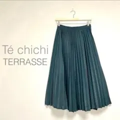 Té chichi テチチテラス ダークグリーン プリーツロングスカート F