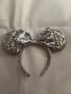 【ほぼ新品！】シルバースパンコール ミニーマウス耳カチューシャ
