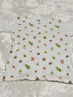 UNIQLO UT スーパーマリオ 総柄 Tシャツ ホワイト　140サイズのサムネイル
