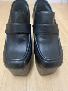 EMODA ブラックローファー プラットフォームヒールのサムネイル