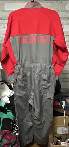 IDEMITSU 出光興産 つなぎ 作業着 レッド×グレーのサムネイル
