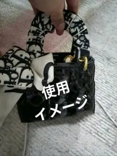 Dior ロゴ 海外 ノベルティ シルク風 ミッツァ スカーフ ネイビー