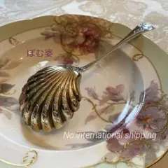 英国製／純銀 スターリングシルバー／ティーストレーナー 茶漉し