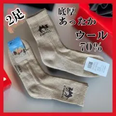 2足　防寒靴下　男女兼用　　あったか　ぽかぽか　キャメル　寒がりさん　保温