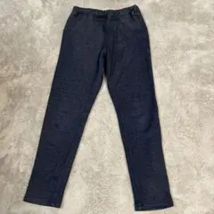 140 ダークブルー 裏起毛 ロングパンツ