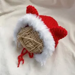 ベビー　サンタ　帽子　くま耳　ハンドメイド　ニット帽