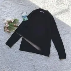 イッカラウンジ スウェット クルーネック 黒 M 長袖 メンズ シンプル 黒