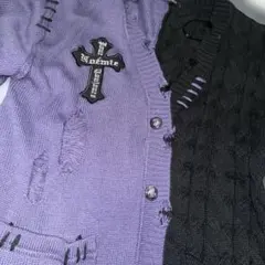 セーター ブラック パープル 地雷系 十字架