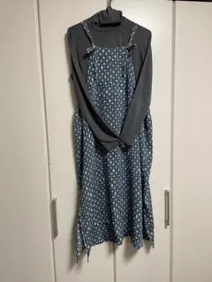 着物リメイク　正絹小紋　ジャンパースカート