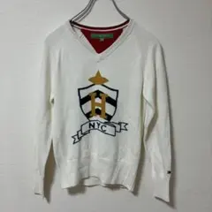 TOMMY HILFIGER GOLFホワイト Vネック ニットセーター NYCのサムネイル