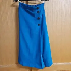 テチチ Techichi ブルー ロングスカート ボタンデザイン