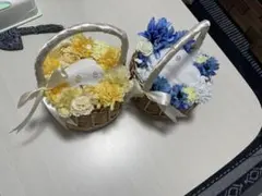 リングピロー2個セット　フラワーバスケット
