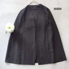 シーイン SHEIN ノーカラー ケープジャケット S ブラック ポンチョのサムネイル