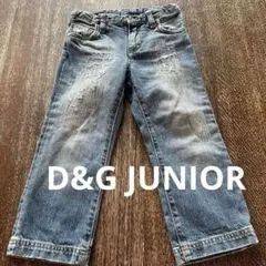 D&G JUNIOR デニムパンツ　ダメージ加工　3歳アジャスター付きのサムネイル