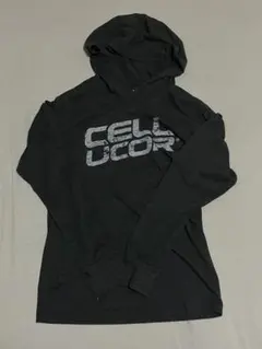 【Cellucor】ロゴ入りレディース長袖黒パーカー Sサイズ