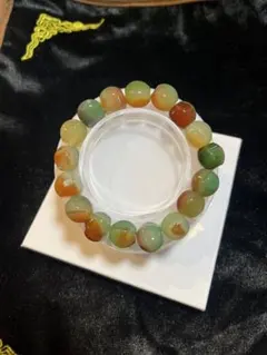 値下げ‼️存在感抜群瑪瑙 ブレスレット 約12mm 内径17cmマルチカラー天然石