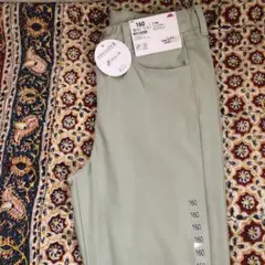 新品 ストレッチパンツ エメラルドグリーン160