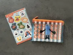 SUNSUN クリアポーチ&シール スシローコラボ