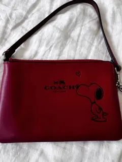 未使用⭐︎COACH スヌーピー レザー ポーチ 赤