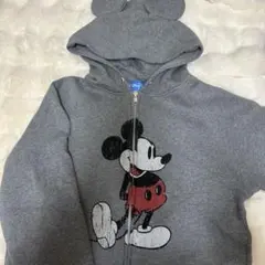 ディズニーリゾート限定 ミッキー 耳付きパーカー グレー Sサイズ