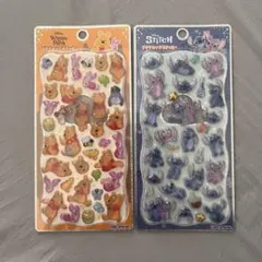 ディズニー プチドロップステッカーセット プーさん・スティッチ