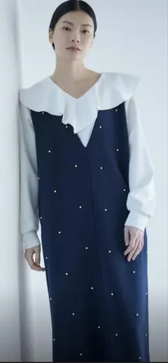 NAVYNAVY 着るジュエリー　パール付きジャンスカ