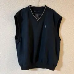 Devon&Jones Brucelliロゴ ネイビー VネックベストLサイズ