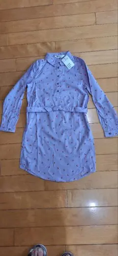 H&M 花柄 紫色 ワンピース