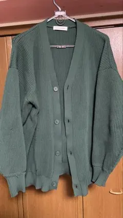 FREAK'S STORE リブ編みカーディガン グリーン