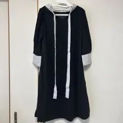 新品未使用品トッコtocco黒8分袖ワンピース