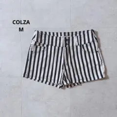 コルザ　ショートパンツ　ストライプ　ホワイト×ブラック　夏　美品　【M】のサムネイル