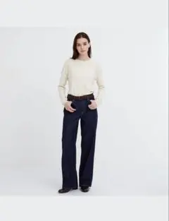 UNIQLO バギージーンズ　ネイビー　23インチ