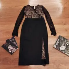 G.Y. STYL レース袖ロングワンピース