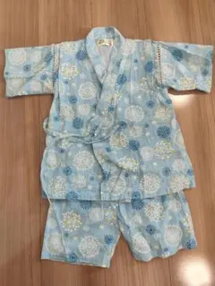 水色 花火柄 甚平 【100cm】