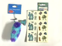 【平成当時品】ディズニーモンスターズインク サリー＆マイク◇シールとストラップ