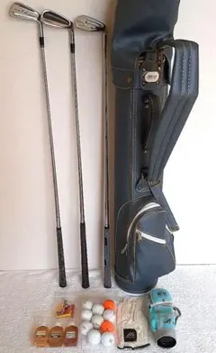 【値下げ】ゴルフクラブ　アイアン 3本 セット　キャディバッグ　各種小物