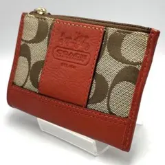 こもも様専用　　　美品　COACH コーチ シグネチャー レッド カードケース