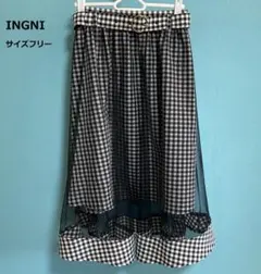 159 INGNI ギンガムチェック チュール重ねスカート サイズフリー