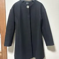 【evelyn/エブリン】ビジュー付きファーコート 黒 ブラック ファー