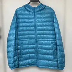 ユニクロ　ウルトラライトダウン　フード付き　XL ブルー