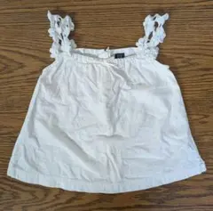 【美品】baby GAP 肩紐レースモチーフ キャミワンピ 白 80cm
