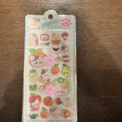 猫とフルーツのシールセット 肉球3Dシール