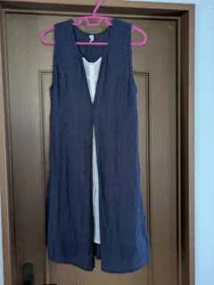 刺繍入りチュニック ネイビー