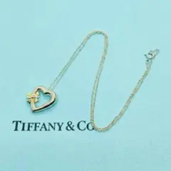 極美品 ティファニー ハート リボン ネックレス コンビ SV925 AU750