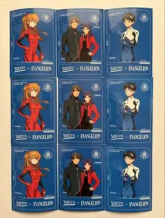 【非売品】エヴァンゲリオンキャラクターステッカー9枚 （3枚セットx 3)