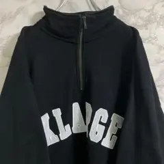 【デカロゴ】エクストララージ　ハーフジップスウェット　バックロゴ　ブラック　Ｌ☆のサムネイル