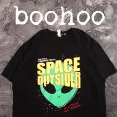 boohoo Tシャツ 宇宙人　SPACE OUTSIDE ブラックのサムネイル