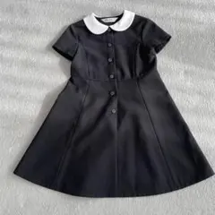 黒白ボタン付き半袖ワンピース 100cm