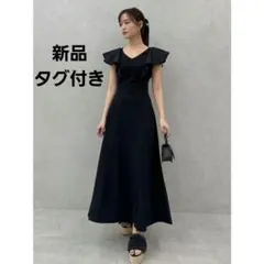 【新品未使用】ダズリン バックオープンフリルカットワンピース M ブラック